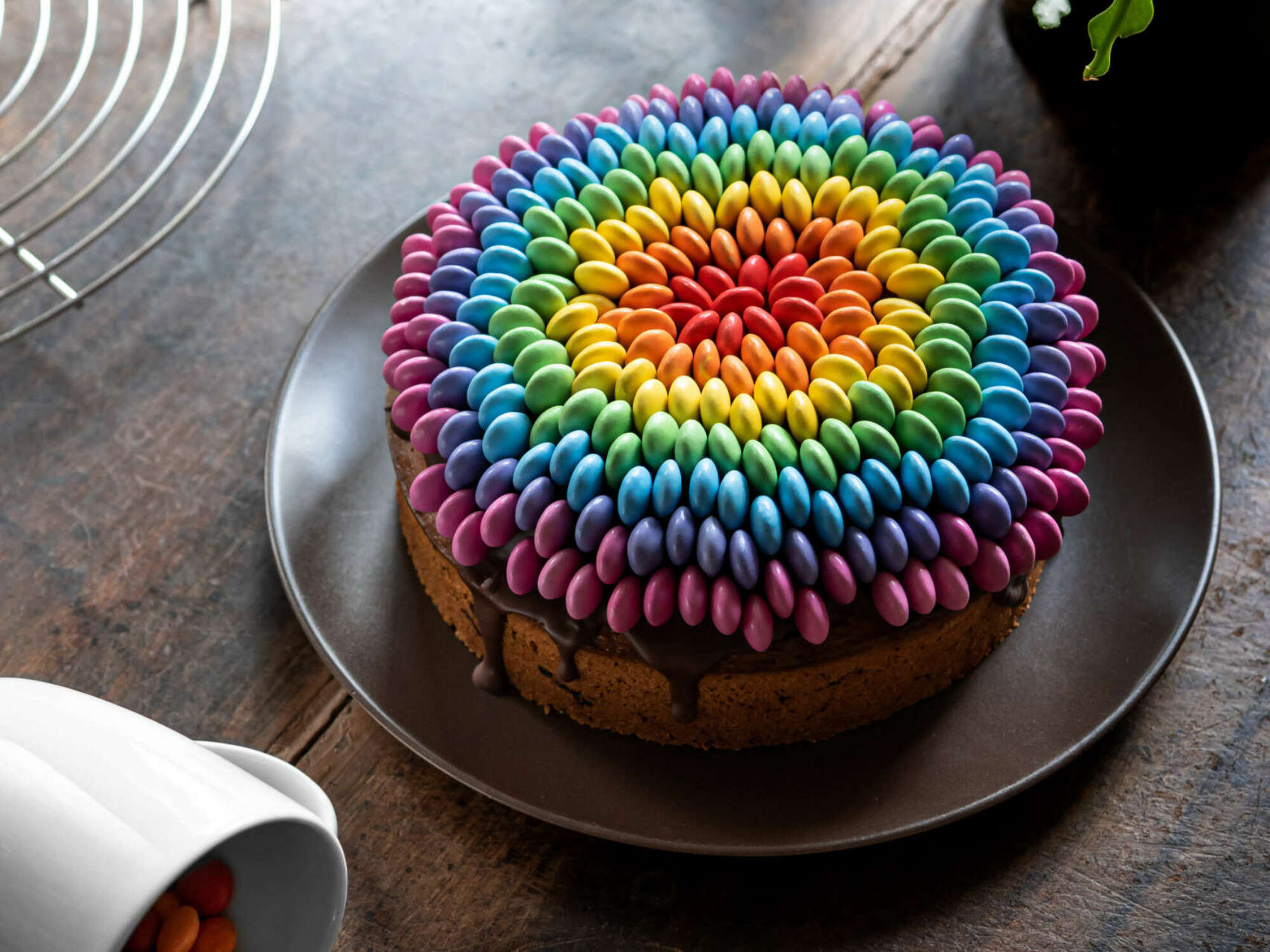 rainbow smartiecake